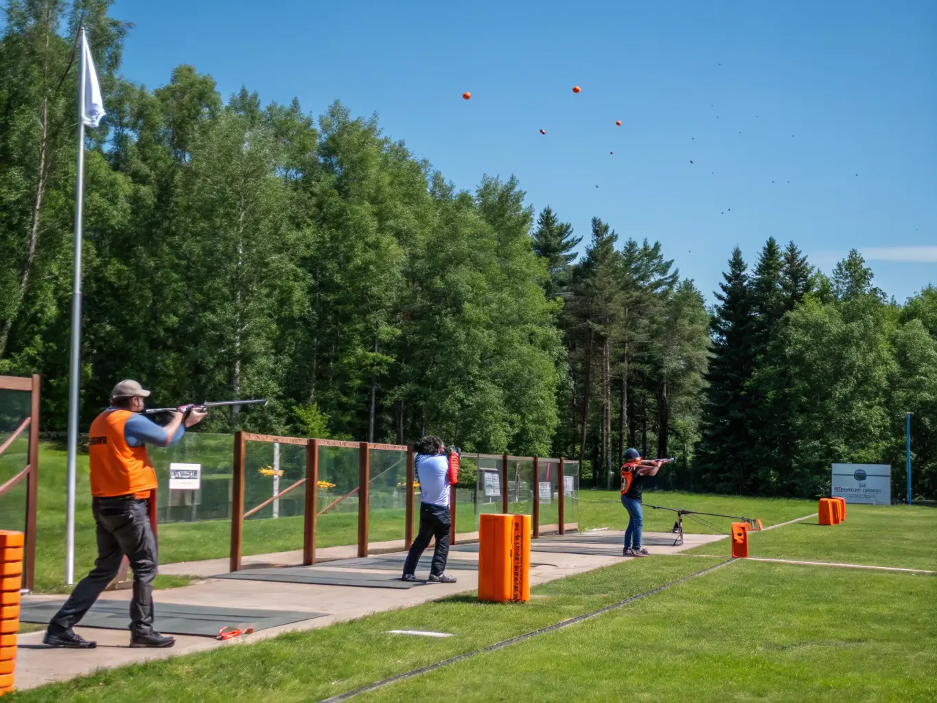 A dynamic image of participants actively involved in a shooting competition organized by ATSK, highlighting the competitive spirit and camaraderie.
